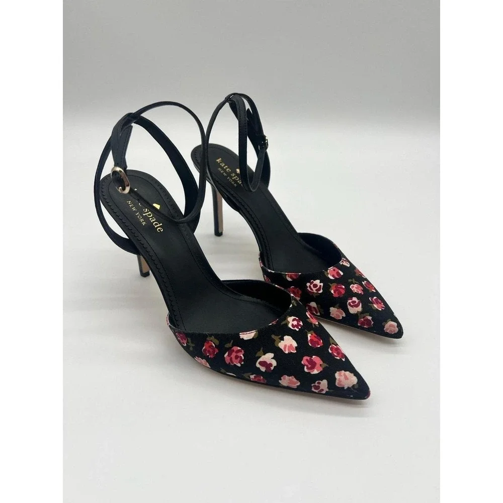 Kate Spade Ankle Strap Floral Heel 9.5